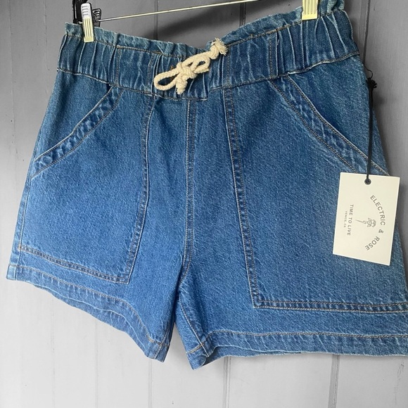 Electric & Rose Blue Denim Drawstring Shorts - Picture 5 of 6